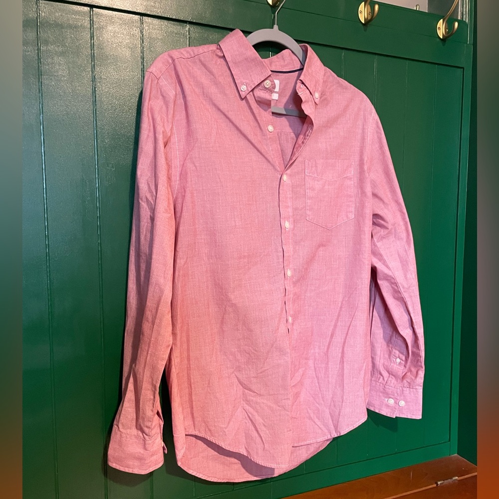 Croft and borrow easy care button down small striped pink pastel